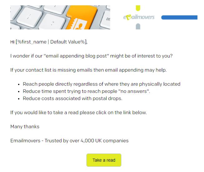 Build Value with a 1-2-1 Email